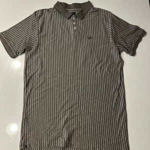 RVCA Clay and Tan Striped Polo Shirt